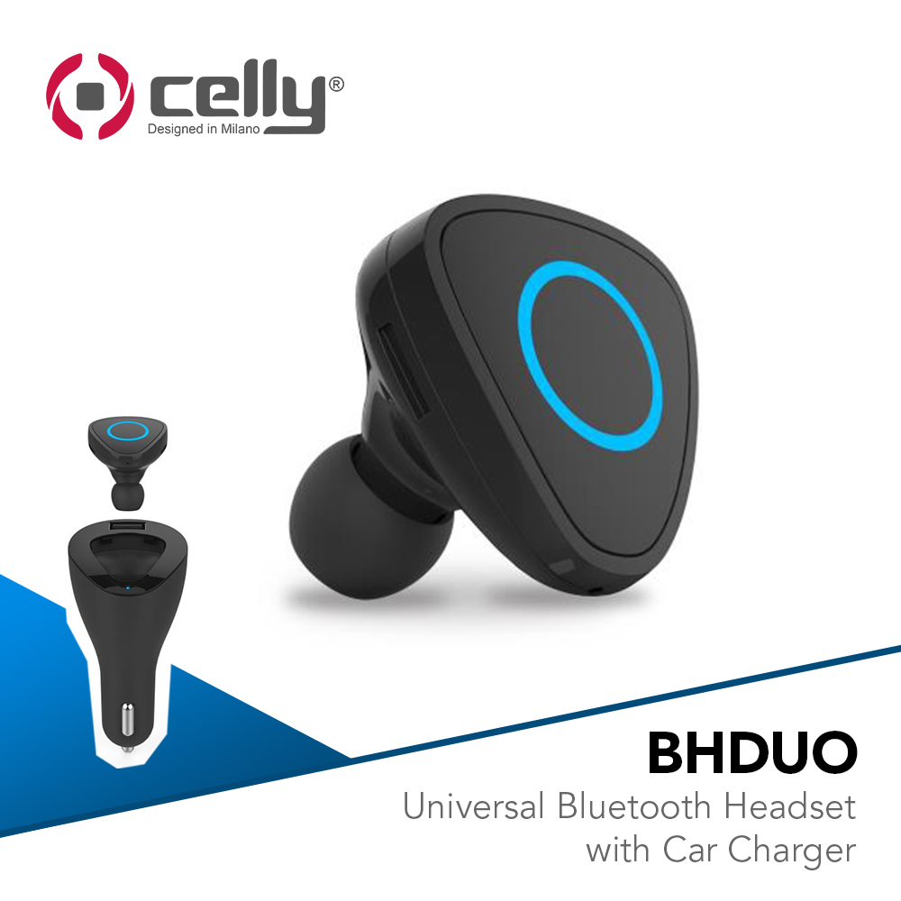 Celly Bluetooth Earphone with Car Charger for Universal Use