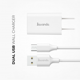 Lavanda Dual USB Wall Charger with Micro USB Cable