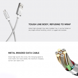 Lavanda FullSpeed X1 Metal Braided Micro USB Cable