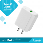 Lavanda Quick Charging QC 3.0 1-USB Port Wall Charger with Type C Cable