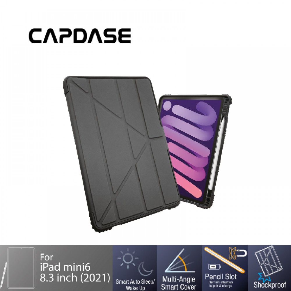 Capdase Capdase Apple Bumper Folio iPad Mini 6 2021 Flip Case -Black (4894478023120)