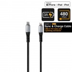 Capdase Capdase Cable Sync & Charge Metallic Lightning to USB-C_1.5M  - Space Grey/Black (4894478020068)