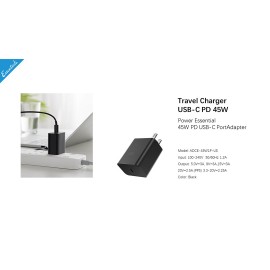 Capdase Capdase Charger - Power Essential 45W PD USB C Port Adaptor - Black (4806530882972)
