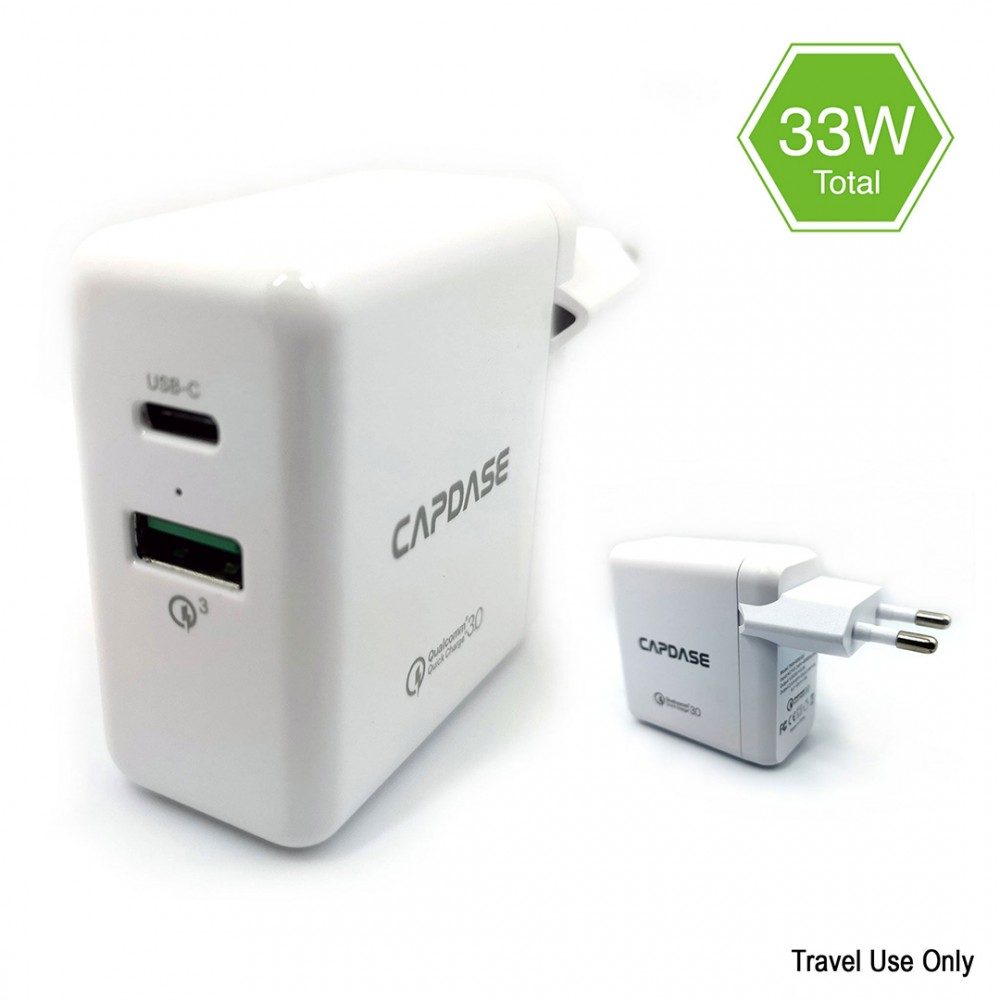 Capdase Capdase Charger - Ranger 2P33B_EU with USB C to USB C and USB A to Micro USB Cables -- white  (4894478018614)