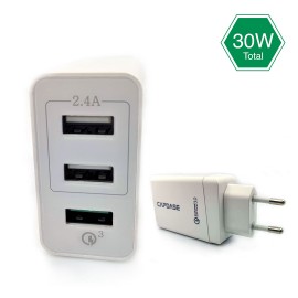 Capdase Capdase Charger - Ranger 3P30B_EU with USB A to Micro USB and USB A to Type C Cables -- white  (4894478018591)