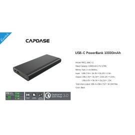 Capdase Capdase Power Bank  - Power Essential 10000mAh PD20W+QC18W Powerbank - Black (4806530882999)